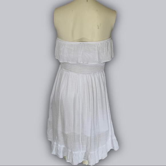 IZ Byer L empire sheer white strapless dress - Picture 2 of 6